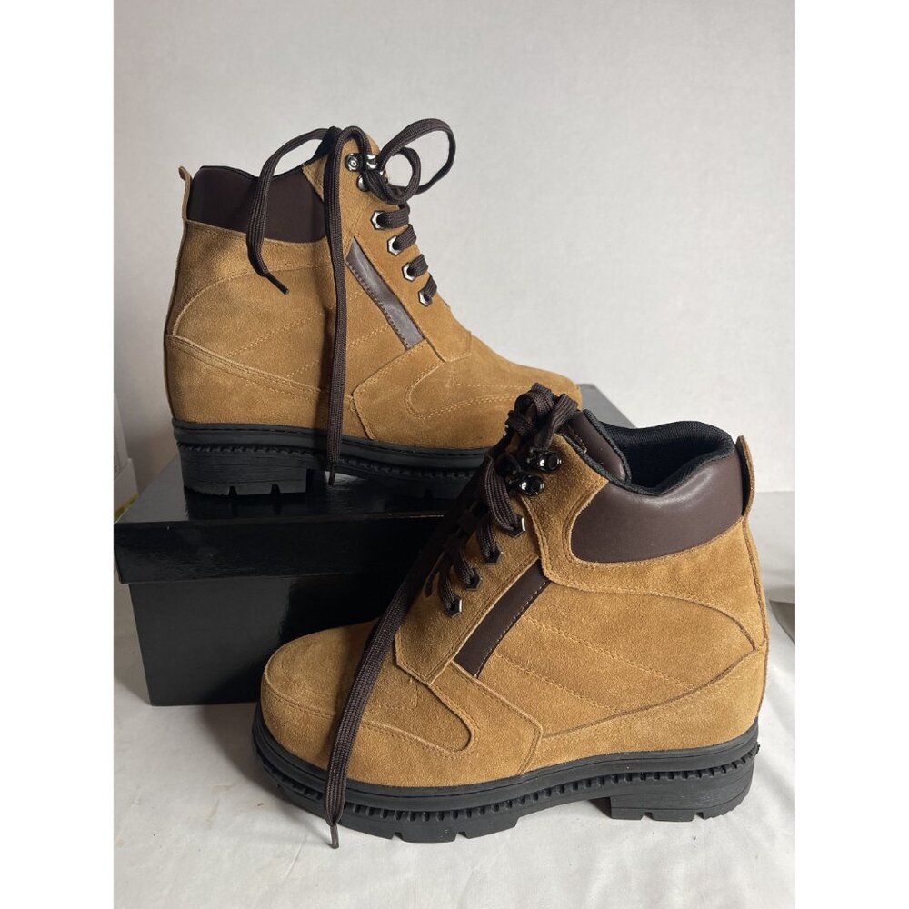 Size‎ 7 Calden Men's Brown Nubuck Leather Lace-up High-top Boots New in Box